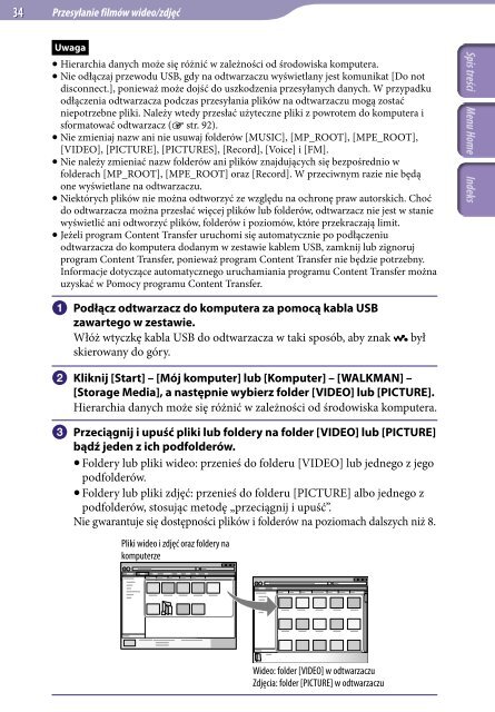 Sony NWZ-E444 - NWZ-E444 Istruzioni per l'uso Polacco