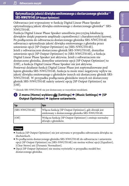 Sony NWZ-E444 - NWZ-E444 Istruzioni per l'uso Polacco