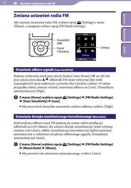 Sony NWZ-E444 - NWZ-E444 Istruzioni per l'uso Polacco