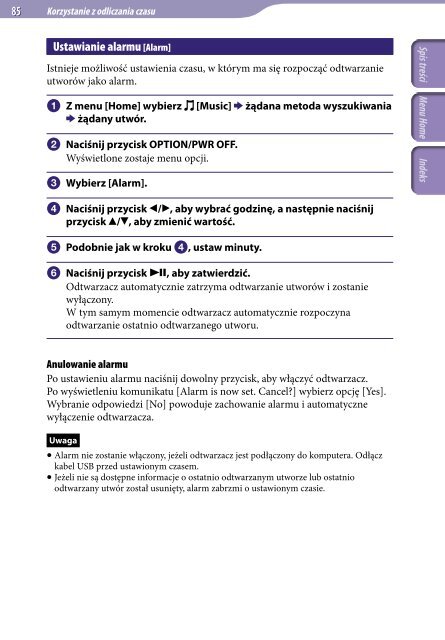 Sony NWZ-E444 - NWZ-E444 Istruzioni per l'uso Polacco