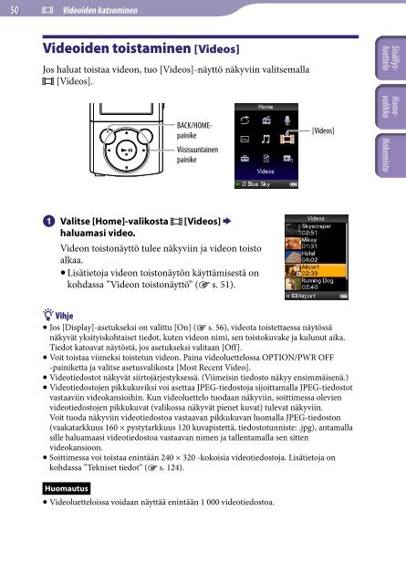 Sony NWZ-E444 - NWZ-E444 Istruzioni per l'uso Finlandese