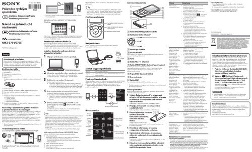 Sony NWZ-S754 - NWZ-S754 Guida di configurazione rapid Slovacco