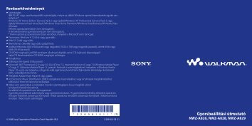 Sony NWZ-A829 - NWZ-A829 Istruzioni per l'uso Ungherese