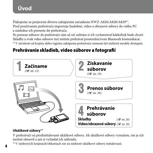 Sony NWZ-A829 - NWZ-A829 Istruzioni per l'uso Slovacco