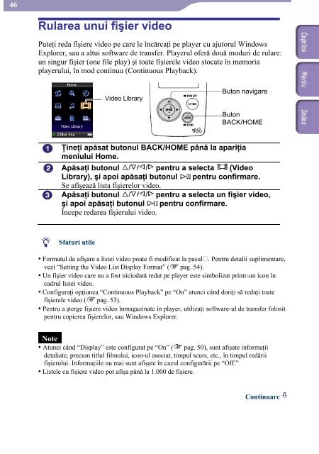 Sony NWZ-A818 - NWZ-A818 Istruzioni per l'uso Rumeno