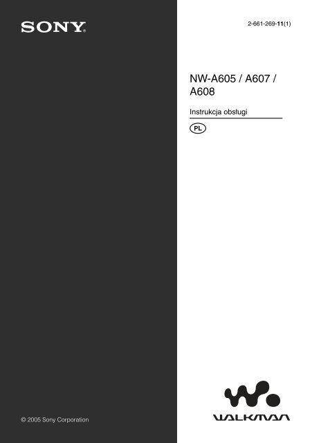 Sony NW-A608 - NW-A608 Istruzioni per l'uso Polacco