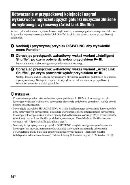 Sony NW-A608 - NW-A608 Istruzioni per l'uso Polacco