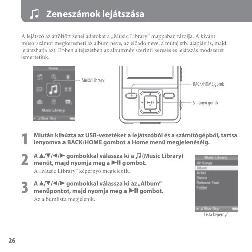 Sony NWZ-A828 - NWZ-A828 Istruzioni per l'uso Ungherese