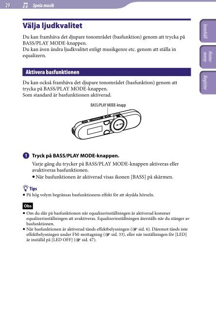 Sony NWZ-B152F - NWZ-B152F Istruzioni per l'uso Svedese