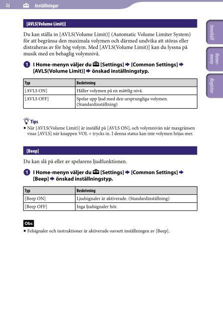 Sony NWZ-B152F - NWZ-B152F Istruzioni per l'uso Svedese