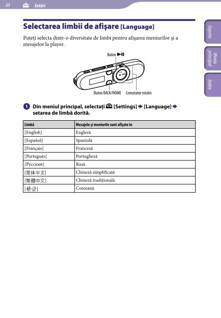 Sony NWZ-B152F - NWZ-B152F Istruzioni per l'uso Rumeno