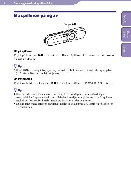 Sony NWZ-B152F - NWZ-B152F Istruzioni per l'uso Norvegese