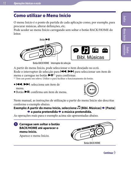 Sony NWZ-B152F - NWZ-B152F Istruzioni per l'uso Portoghese