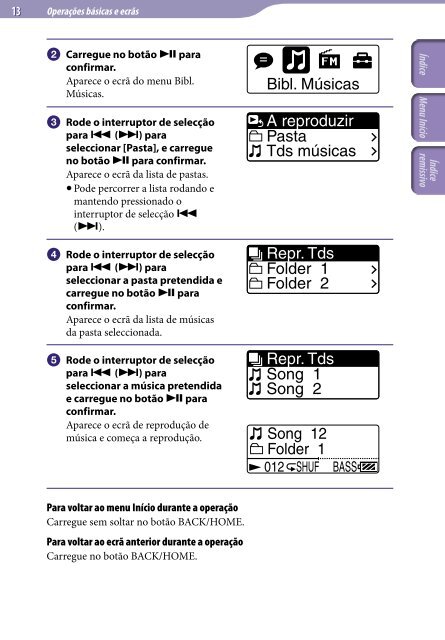 Sony NWZ-B152F - NWZ-B152F Istruzioni per l'uso Portoghese