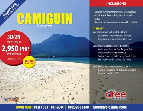 davao to camiguin tour package