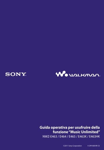 Sony NWZ-E463K - NWZ-E463K Istruzioni per l'uso Italiano
