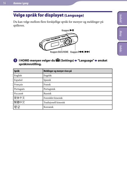 Sony NWZ-B142 - NWZ-B142 Istruzioni per l'uso Norvegese