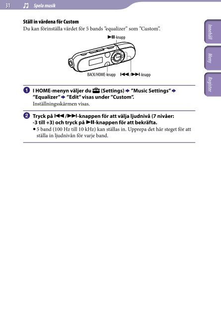 Sony NWZ-B142 - NWZ-B142 Istruzioni per l'uso Svedese