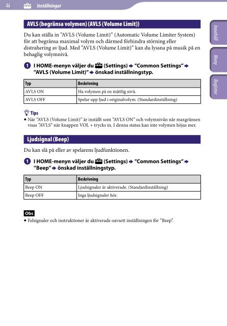 Sony NWZ-B142 - NWZ-B142 Istruzioni per l'uso Svedese