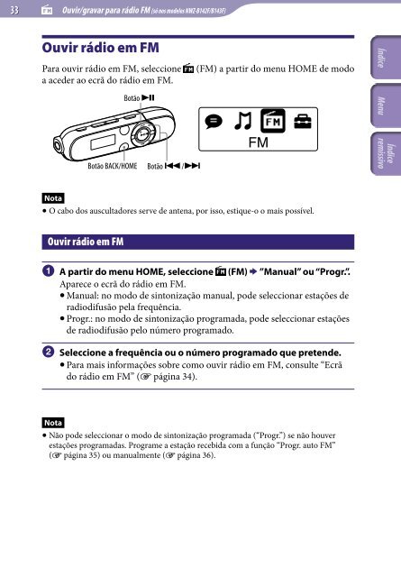 Sony NWZ-B142 - NWZ-B142 Istruzioni per l'uso Portoghese