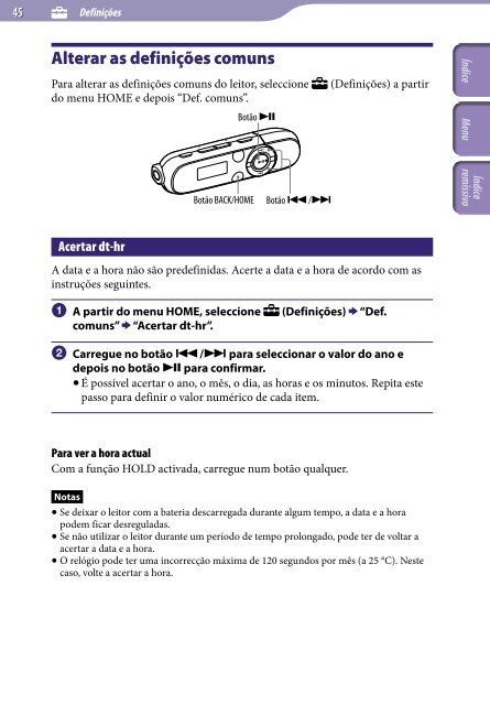 Sony NWZ-B142 - NWZ-B142 Istruzioni per l'uso Portoghese