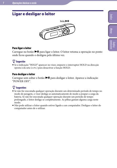Sony NWZ-B142 - NWZ-B142 Istruzioni per l'uso Portoghese