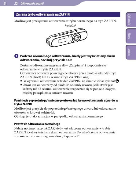 Sony NWZ-B142 - NWZ-B142 Istruzioni per l'uso Polacco