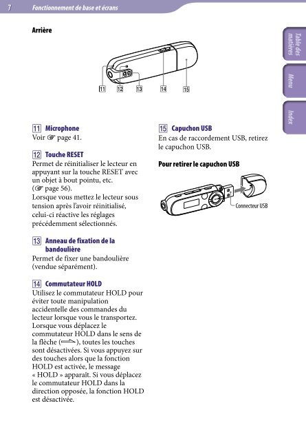 Sony NWZ-B142 - NWZ-B142 Istruzioni per l'uso Francese