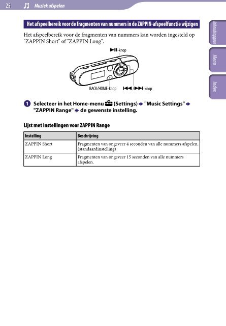 Sony NWZ-B142 - NWZ-B142 Istruzioni per l'uso Olandese