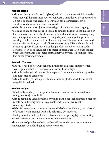 Sony NWZ-B142 - NWZ-B142 Istruzioni per l'uso Olandese