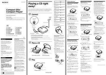 Sony D-E409CK - D-E409CK Istruzioni per l'uso Inglese