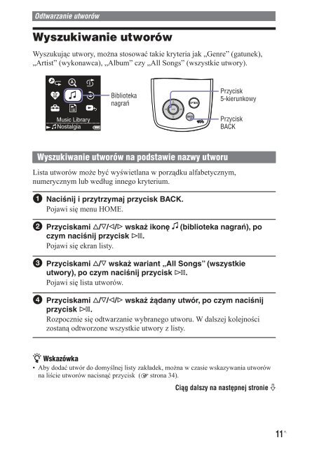 Sony NW-A3000 - NW-A3000 Istruzioni per l'uso Polacco