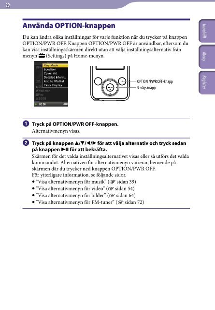 Sony NWZ-E435F - NWZ-E435F Istruzioni per l'uso Svedese