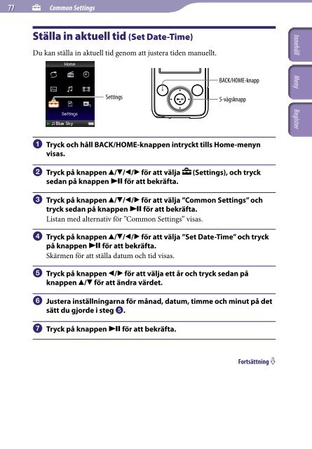 Sony NWZ-E435F - NWZ-E435F Istruzioni per l'uso Svedese