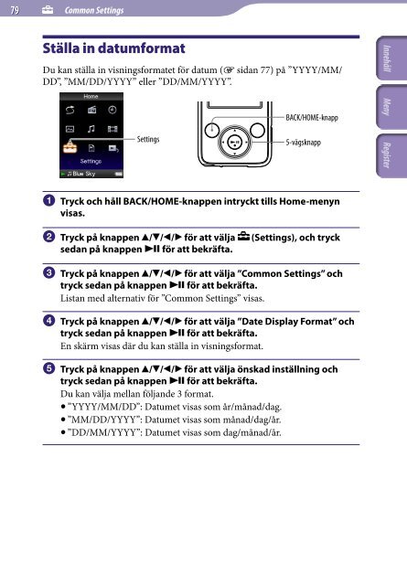 Sony NWZ-E435F - NWZ-E435F Istruzioni per l'uso Svedese