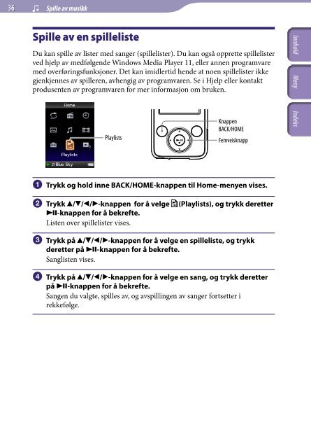 Sony NWZ-E435F - NWZ-E435F Istruzioni per l'uso Norvegese