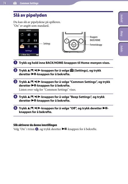 Sony NWZ-E435F - NWZ-E435F Istruzioni per l'uso Norvegese