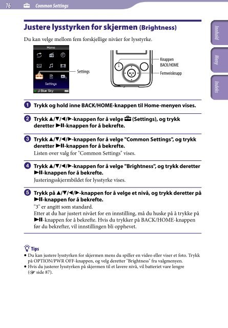 Sony NWZ-E435F - NWZ-E435F Istruzioni per l'uso Norvegese