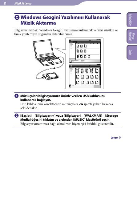 Sony NWZ-A844 - NWZ-A844 Istruzioni per l'uso Turco