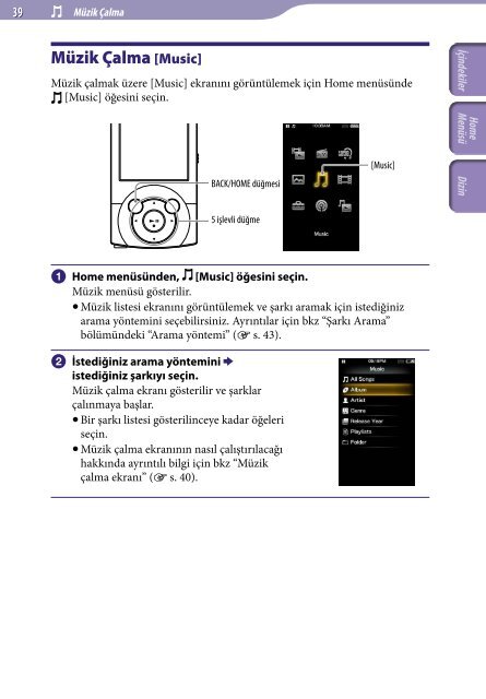 Sony NWZ-A844 - NWZ-A844 Istruzioni per l'uso Turco