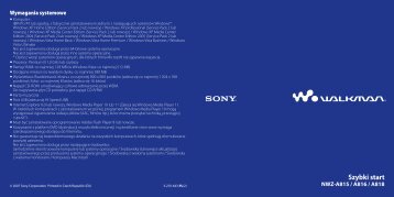 Sony NWZ-A816 - NWZ-A816 Istruzioni per l'uso Polacco