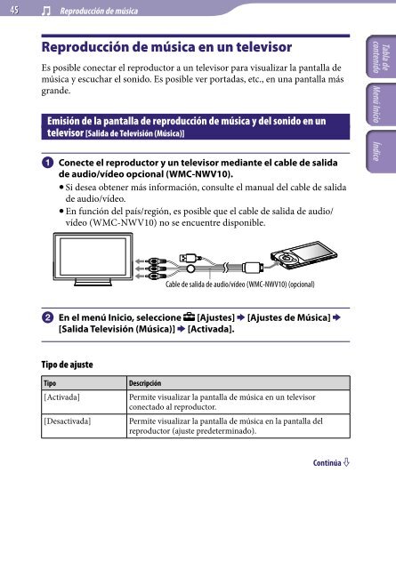 Sony NWZ-A844 - NWZ-A844 Istruzioni per l'uso Spagnolo
