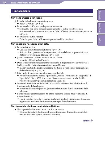 Sony NWZ-A844 - NWZ-A844 Istruzioni per l'uso Italiano