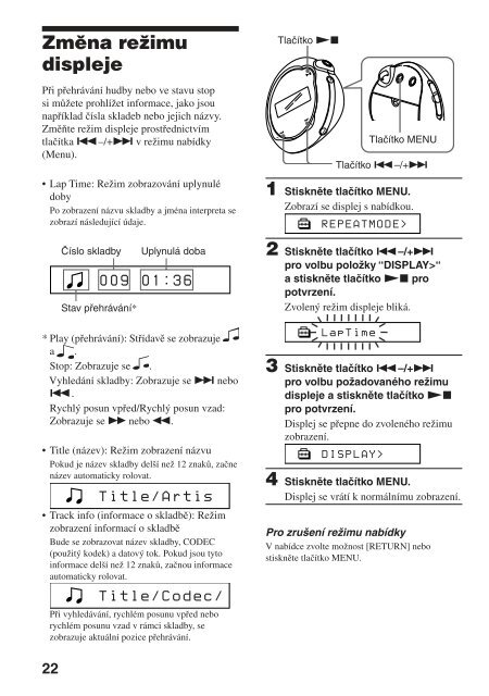 Sony NW-E103 - NW-E103 Istruzioni per l'uso Ceco