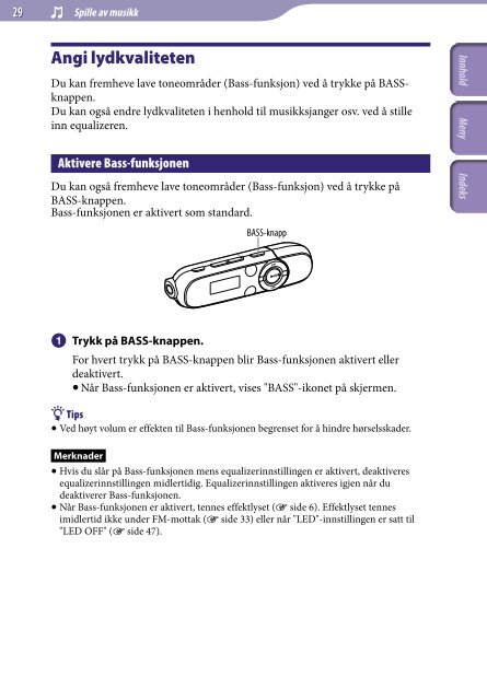 Sony NWZ-B143F - NWZ-B143F Istruzioni per l'uso Norvegese