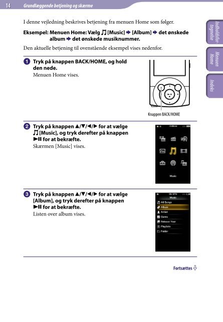 Sony NWZ-A844 - NWZ-A844 Istruzioni per l'uso Danese