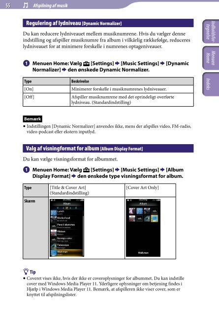 Sony NWZ-A844 - NWZ-A844 Istruzioni per l'uso Danese