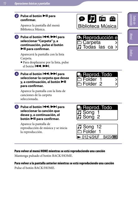 Sony NWZ-B143F - NWZ-B143F Istruzioni per l'uso Spagnolo