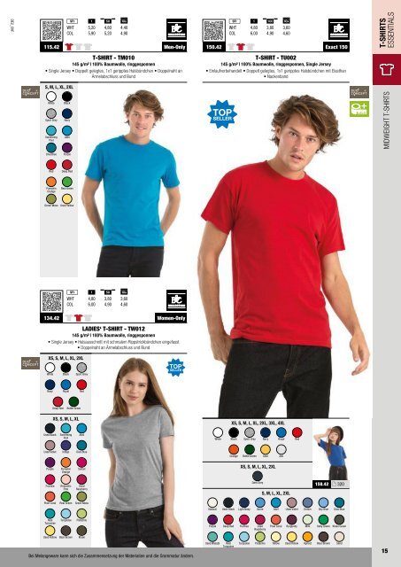 T-Shirts Essentials - Katalog (Textil-Point GmbH)