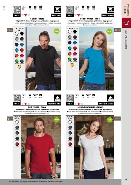 T-Shirts Essentials - Katalog (Textil-Point GmbH)